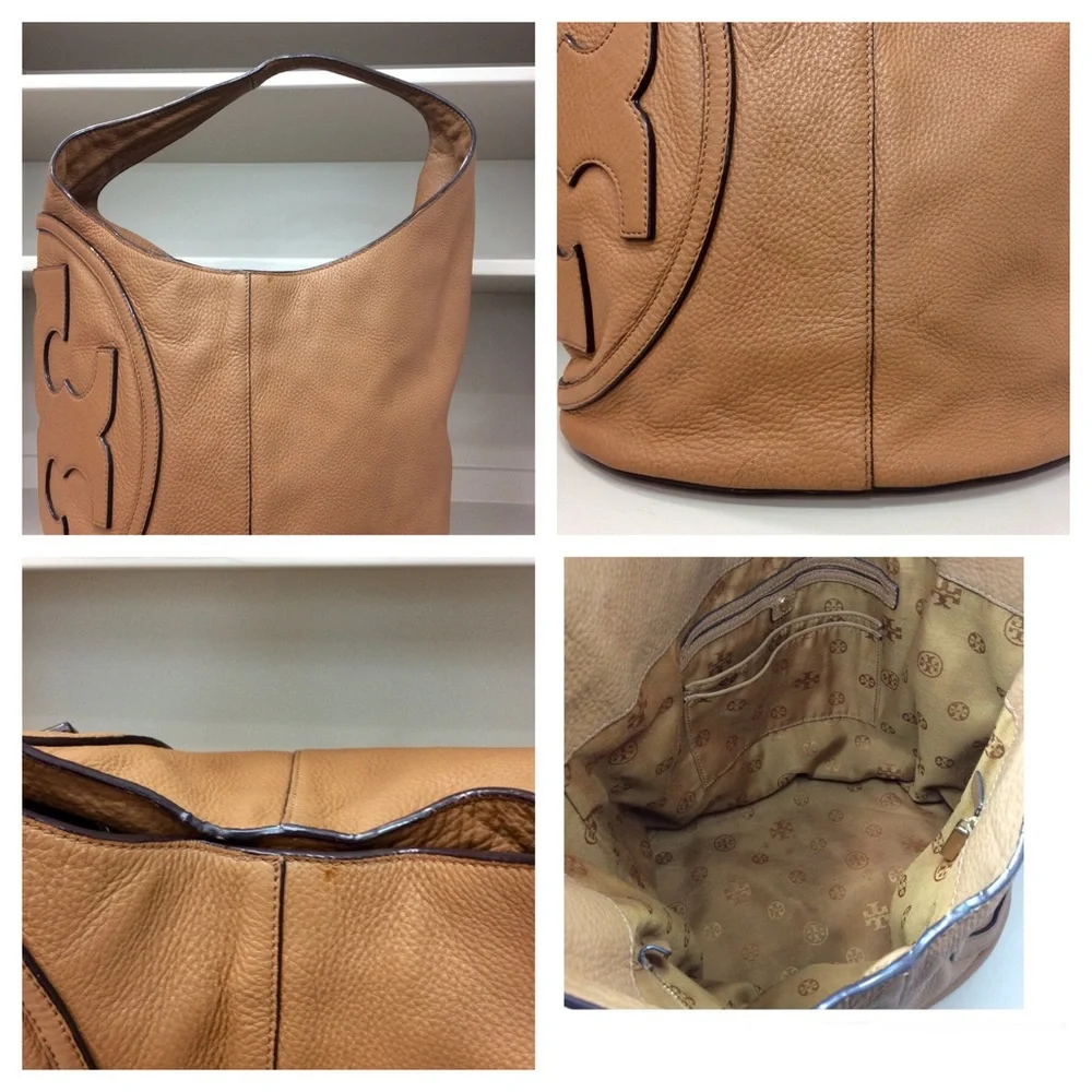 Authentic Rare Tory Burch All T Hobo Shoulder Bag Leather Purse Handbag - Picture 14 of 17